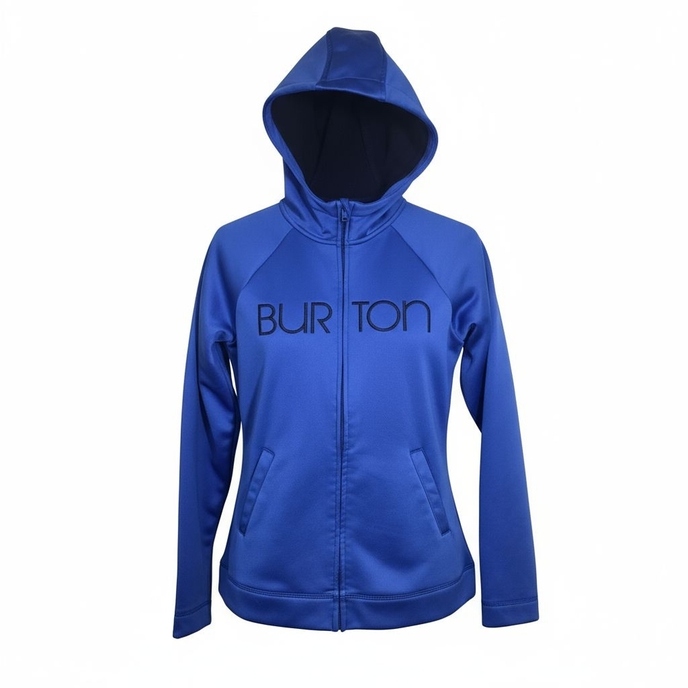 Burton Ride Dry Fleece Lined Hoodie Blue Black Wom Small Full Zip Sweatshirt